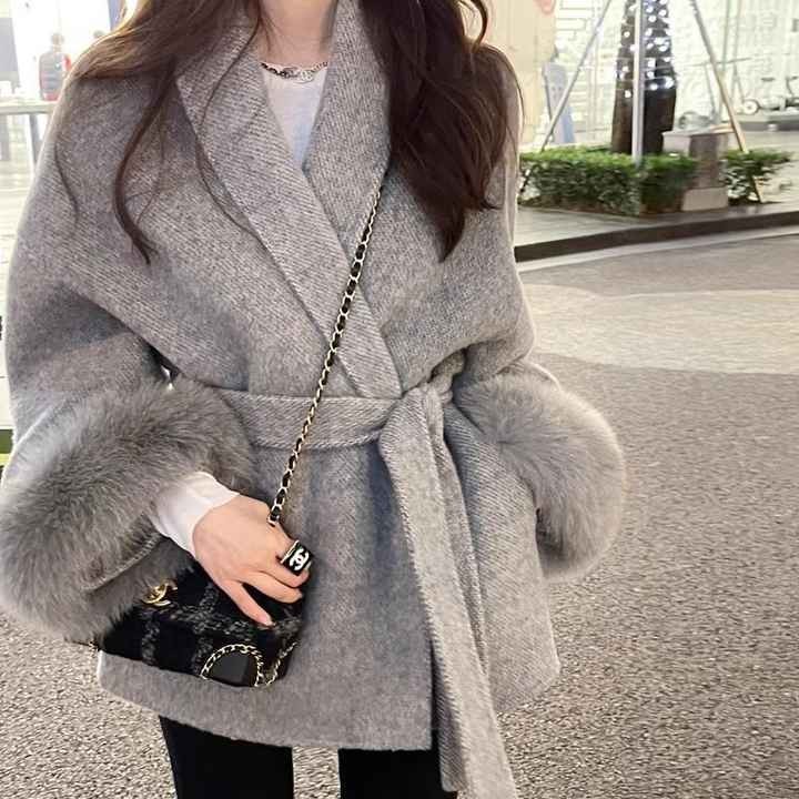 OFTBUY 2025 Boutique Wholesale New Autumn Winter Fashionable Long and Short Double-sided Pure Wool High-end Woolen Women's Coat